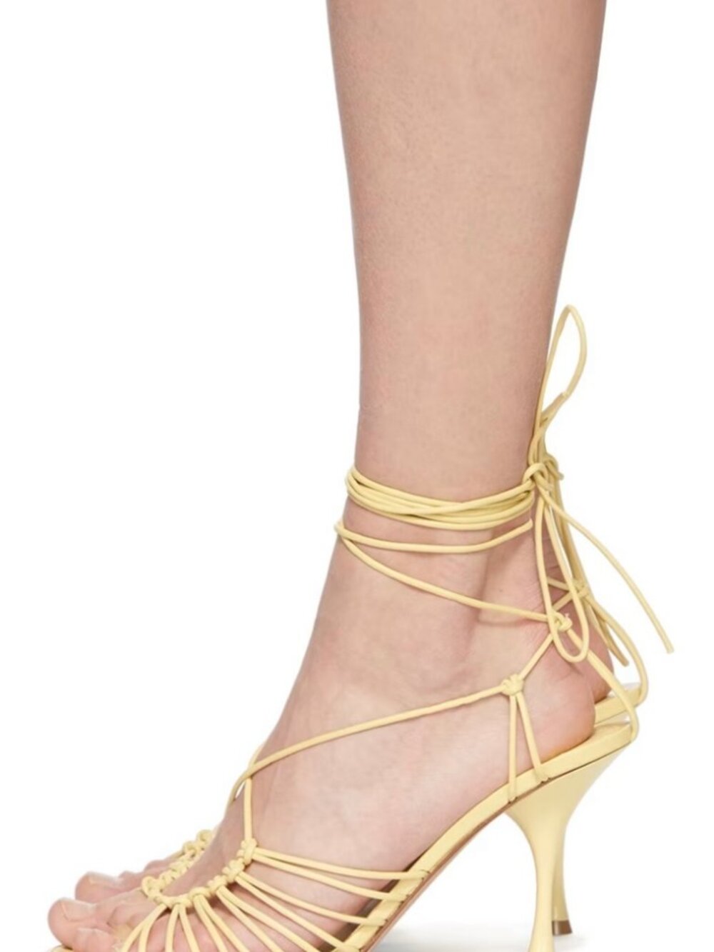 Bottega Veneta Dot Lace-Up Sandals, Moon Beam, EU 38